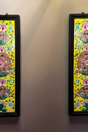 Two Porcelain Panels with Yellow Ground